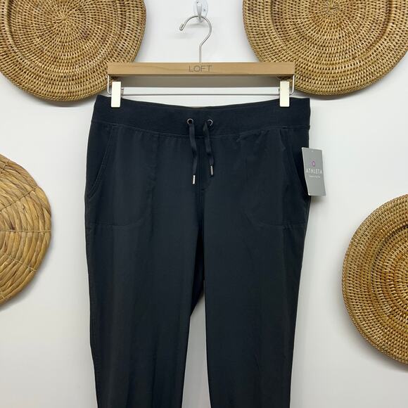 NEW Athleta Black Drawstring City Jogger Pant 8 Athleisure Activewear Sporty - Picture 4 of 6